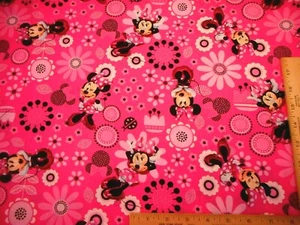 Disney Fabric 7/8+ Yard Minnie Mouse All Over on Pink Premium Cotton #B - Picture 1 of 2