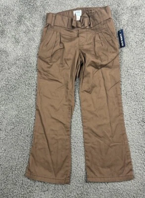 Nuevo con etiquetas Pantalones Old Azul Marino Marrón Niña 4 4T Arco Ancho Corte Bota Foto 1 de 4