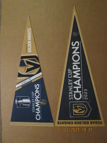 NHL Vegas Golden Knights Circa 2023 Lot 2 Stanley Cup Champions Logo Pennants Cover