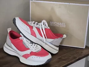 Michael Kors Flynn Trainer Lace Up Sneakers MK Signature Geran Multi Size 10 NEW - Picture 1 of 14