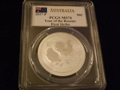 2017-P    50C      Year Of The Rooster      First Strike      PCGS  MS 70 - Image 1 of 2