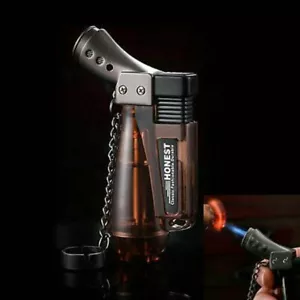Refillable Windproof 1300'C Butane Viewable Flame Jet Torch Lighter 4 Colors - Picture 1 of 21
