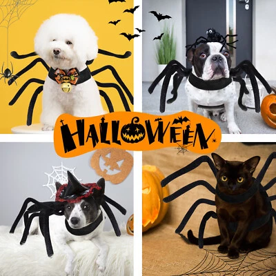 Halloween Spider/Bat Pet Costume/Xmas Santa Hoodie Coat Cosplay Clothes Cat Dog - Image 1 of 4
