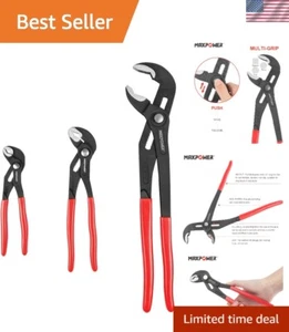 Set pinze per pompa acqua. Pinze per serratura idraulica set 3 pezzi kitbag. 7 pollici, 10-I... - Foto 1 di 9