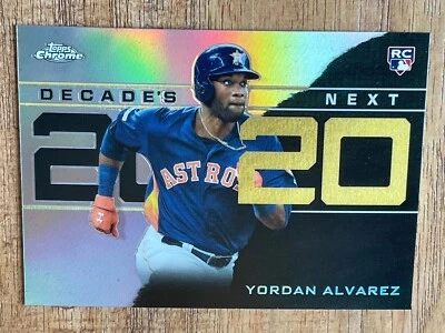 2020 TOPPS CHROME BASEBALL YORDAN ALVAREZ DECADE’S NEXT ROOKIE CARD Astros - Image 1 of 2