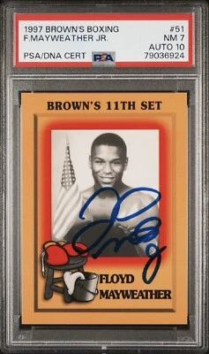 1997 Brown's Boxing #51 Floyd Mayweather Jr. (RC) PSA 7 AUTO 10 - Image 1 of 2