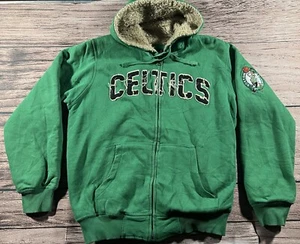 G3 Carl Banks Boston Celtics Fur Lined Green Hoodie Sweatshirt Size LARGE - Picture 1 of 9