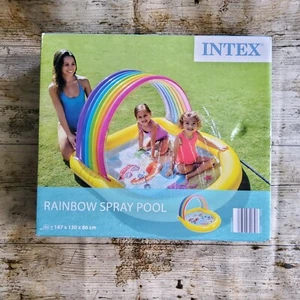 Intex Kids Rainbow Spray Pool Inflatable Paddling Pool Summer Garden Fun Toy - Picture 1 of 4