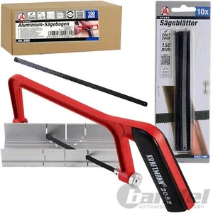 KRAFTMANN ALU-SÄGEBOGEN HANDSÄGE 145mm SCHNEIDLADE 10x ERSATZ-SÄGEBLÄTTER - Bild 1 von 4