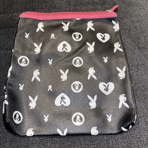 Playboy Y2K Pink Black Logo Monogram Makeup Bag Pencil Pouch Clutch Coin Purse - Picture 1 of 3