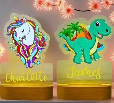 Veilleuse Enfant Personnalisée pour chambre-lumière douce LED 7 couleurs - Photo 1/4