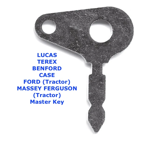 T250 LUCAS BENFORD TEREX CASE FORD MASSEY FERGUSON Master Plant Tractor Key  - Image 1 of 1