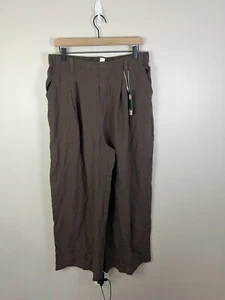 D63-NWT Halara High Waisted Plicated Side Pocket Straight Leg Work Pants Brown L - Picture 1 of 4