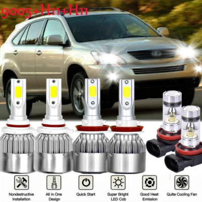 Combo de faros LED de haz alto/bajo + faros antiniebla + para Lexus RX400h 2006 2007 2008 Foto 1 de 4