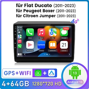 4G Android 13 Autoradio Carplay DAB Für Fiat Ducato Peugeot Boxer Citroen Jumper - Bild 1 von 14