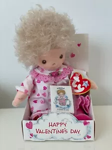 Ty Valentines Angeline Doll with Heart Dress & Tiny Story of Love Book ~ MWMT 9" - Picture 1 of 2