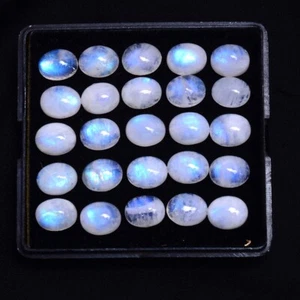 42 Pcs Natural Blue Shine Moonstone Cabochon Untreated 10mm*8mm Loose Gemstones - Picture 1 of 7