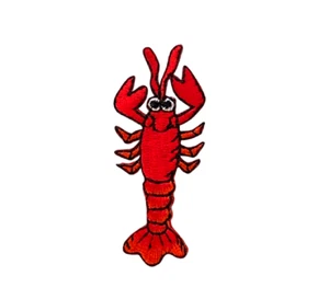 IRON ON PATCH APPLIQUE Red Lobster Crawfish 2" x 7/8" - Picture 1 of 1