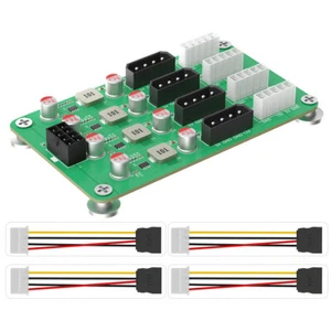 ATX 6/8pin 12v to 8 Ways 5v/12v 3A Power Adapter for ATX PSU and 2.5’/3.5’SATA  - Picture 1 of 6