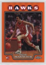 2008-09 Topps Chrome Orange Refractor 37/499 Pete Maravich #177 HOF
