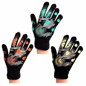 Knitted Gloves with Dragon Design - Kids - Adult - Unisex - Christmas - Gift - Picture 1 of 4