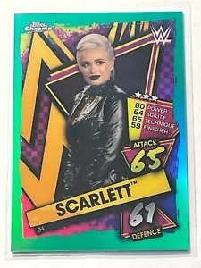 Scarlett 2021 Topps Chrome WWE Slam Attax Green Refractor #94 SP #d 35/50 - Picture 1 of 2