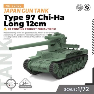 SSMODEL 1/72 25mm Kit Modelo Militar Japón Tipo 97 Chi-Ha Largo 12cm Pistola Tanque - Imagen 1 de 5