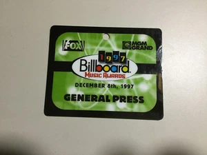 Pase de medios de prensa de los Billboard Music Awards 1997 raro - Imagen 1 de 2