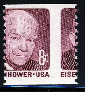 US 1971 Eisenhower 8 cent Misperf/Miscut Single (1395) . Mint Never Hinged - Picture 1 of 1