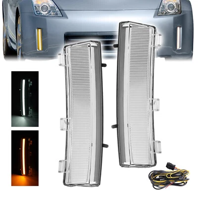 Luces de señalización laterales de lente transparente DRL luces de señal de giro para Nissan 350Z LCI 2006-09 Foto 1 de 4