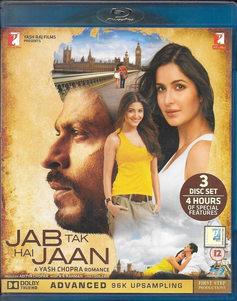 JAB TAK HAI JAAN BLU-RAY - SHAHRUKH KHAN, KATRINA KAIF - BOLLYWOOD MOVIE BLURAY - Image 1 of 1