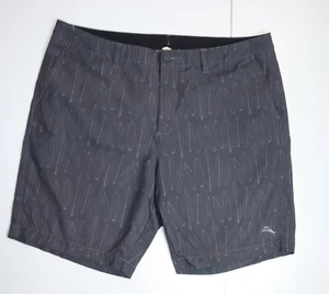 DUNKELGRAUE HERRENSHORTS - GR. 40 - DEZENTER FEDERPRINT - VERSTELLBARER BUND - Bild 1 von 4