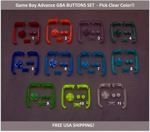 Game Boy Advance GBA BUTTONS SET Spalla R L A B D-Pad - Scegli Colore CHIARO! - Foto 1 di 14