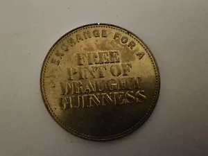 RARE VINTAGE Guiness Brand Pure Genius Metal Token collectible Coin UK SELLER - Picture 1 of 2