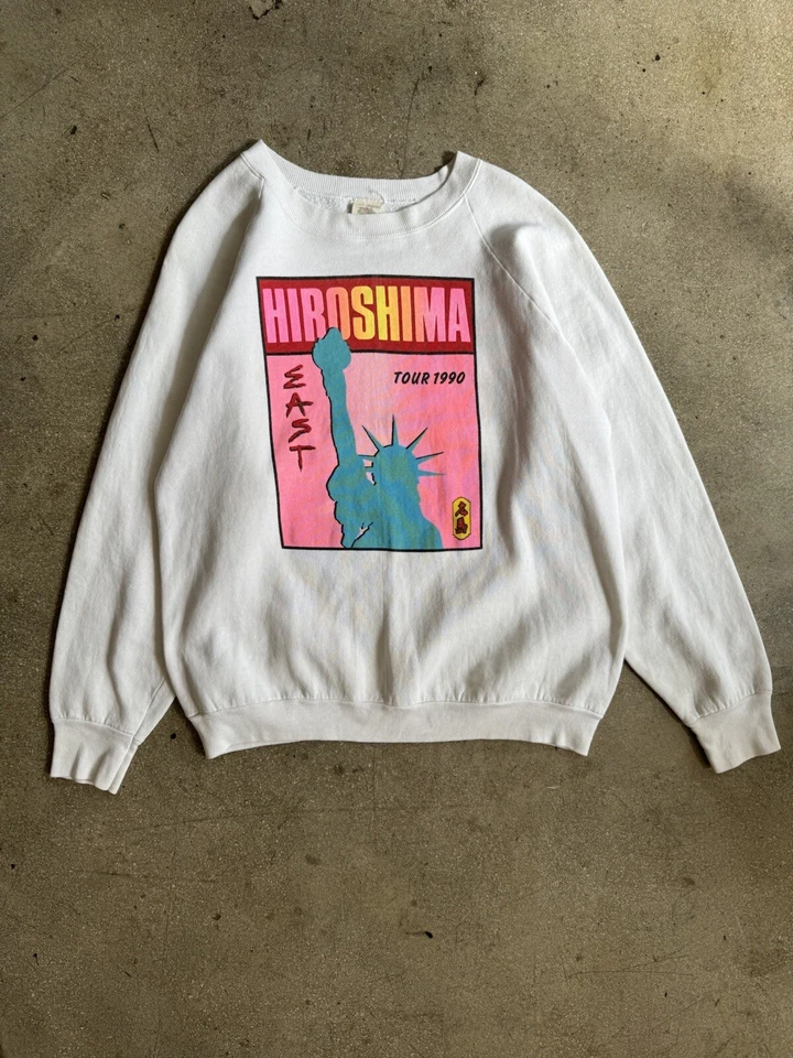 Hiroshima 1990 East Tour Official Tour merch FOTL Tag Crewneck Sweatshirt Japan - Image 1 of 4