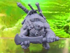 Mini miniature pesantemente equipaggiate Swordsman Tortle Fighter Warrior stampa 3D - Foto 1 di 5