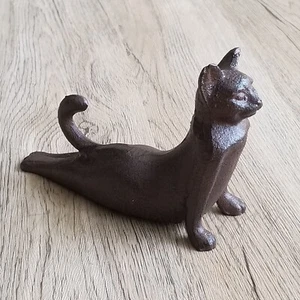 Heavy Cast Iron Yoga CAT Door Stopper Holder Wedge Decorative Rustic Home Décor - Picture 1 of 9