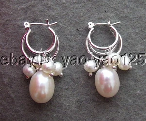 Freshwater Cultured White Pearl Earrings girlfriend gift - Picture 1 of 1