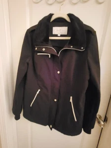 Abrigo Chaqueta Jessica Simpson Negro Cuello Piel Sintética Mujer Talla XL - Imagen 1 de 5