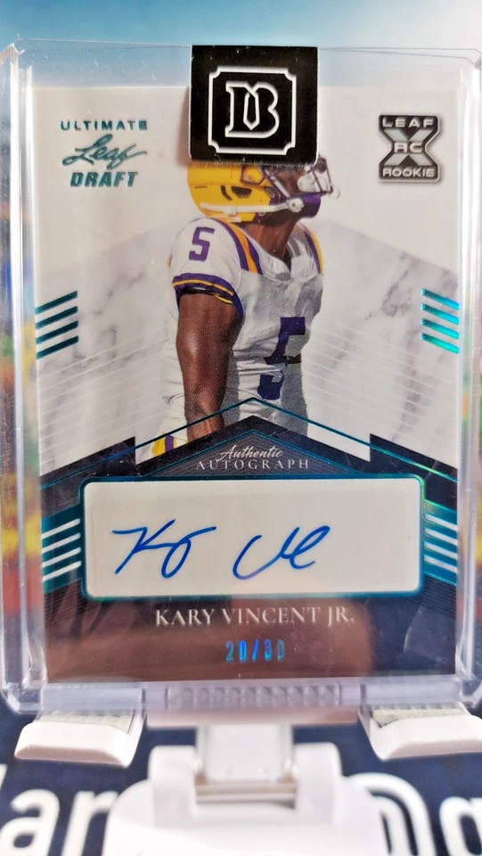 2021 Leaf Ultimate Draft Kary Vincent Jr. Rookie Auto #20/30 RC Eagles/LSU - Image 1 of 2