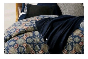 NEW Ralph Lauren Archer Foulard FULL / QUEEN SIZE Comforter Navy Blue MSRP $475 - Picture 1 of 6