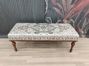 Earth Tone Ottoman Piano Bench, Living Room Bench, Wood Work Bench, Gossip Bench - Picture 1 of 9