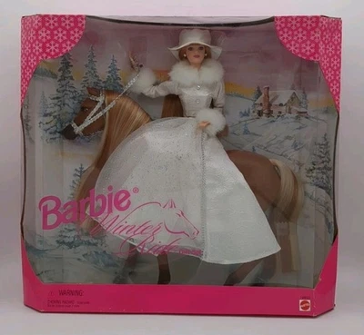 1998 Mattel Barbie Winter Ride Gift Set Doll & Horse #19850 NRFB - Image 1 of 4