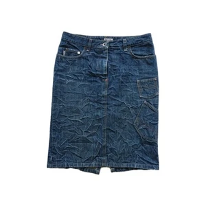 Paul Smith “Pink” Womens Blue Patched Pockets Embossed Denim Skirt. UK 12/EU 40 - Picture 1 of 17