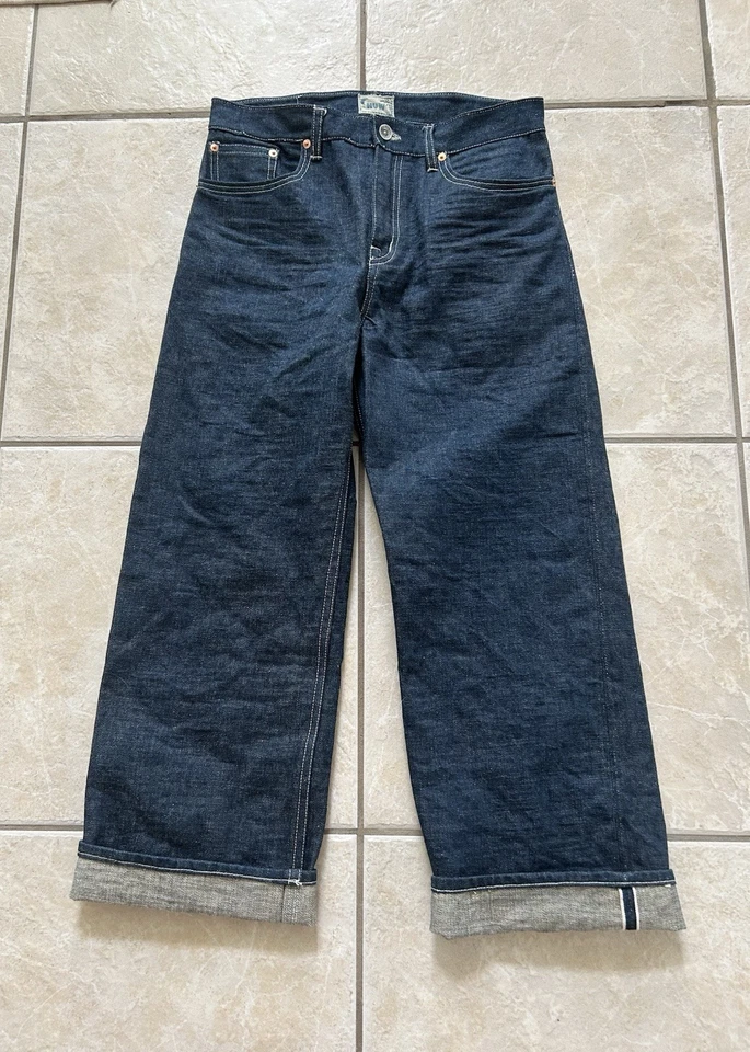 Wide Leg Japanese Raw Selvedge Denim Jeans Custom Hand Made - Image 1 of 4