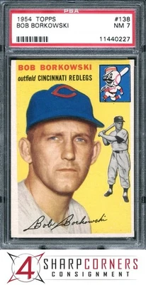 Bob Borkowski Reds 1954 Topps #138 PSA 7 Foto 1 de 4