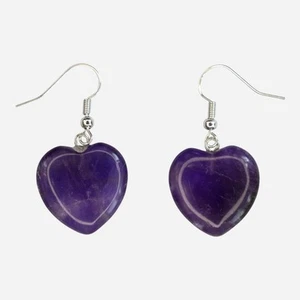 MYSTIC GEMS Heart Natural Gemstone Earrings with Pouch Healing Stone Chakra - Picture 1 of 21
