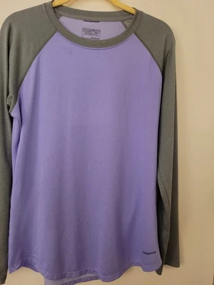 Patagonia Tropic Comfort Crew Womens Lg  Long Sleeve Shirt  Purple/Wht 52105 - Imagem 1 de 4