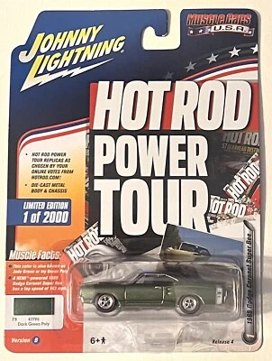 Johnny Lightning 1969 Dodge Coronet Super Bee Green Hot Rod Power Tour - Image 1 of 2