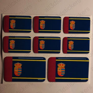 Autocollant Mostoles Drapeau 3D Résine Relief Autocollants Espagne - Picture 1 of 1